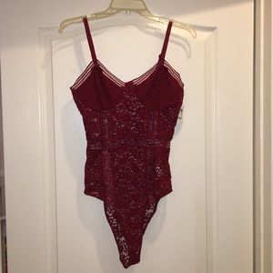 Charlotte Russe Lace Tank Top Bodysuit